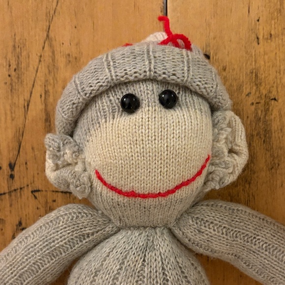 Handmade Sock Monkey Plush Toy - Picture 3 of 4